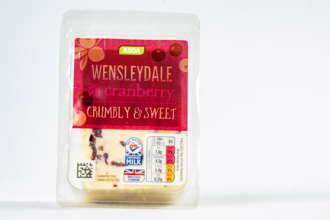 Asda - I Tried Christmas Cheese At Supermarkets Like Aldi And Asda - The Loser Will Surprise You's cheese came with the highest cranberry content of them all