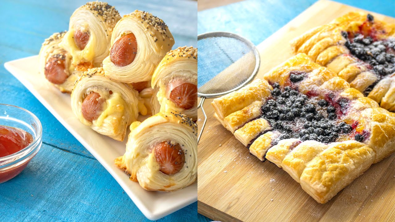 Mini Puff Pastry Wrapped Hot Dogs - Puff Pastry Blueberry Tart Recipe