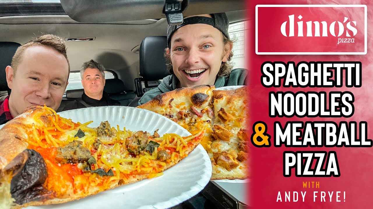 Eating Dimo's Spaghetti & Meatballs Pizza with Author Andy Frye 🍝🍕