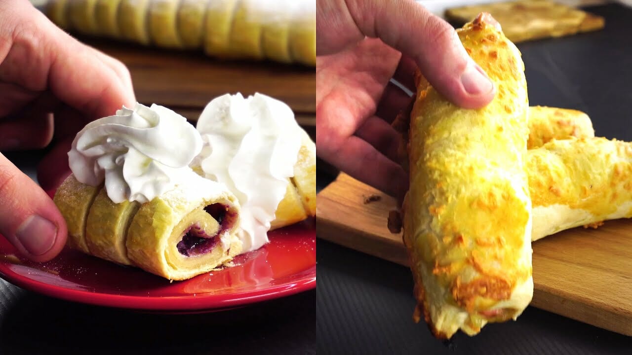 Blueberry Puff Pastry Rolls Recipe - Puff Pastry Hot Dogs sticks recipe