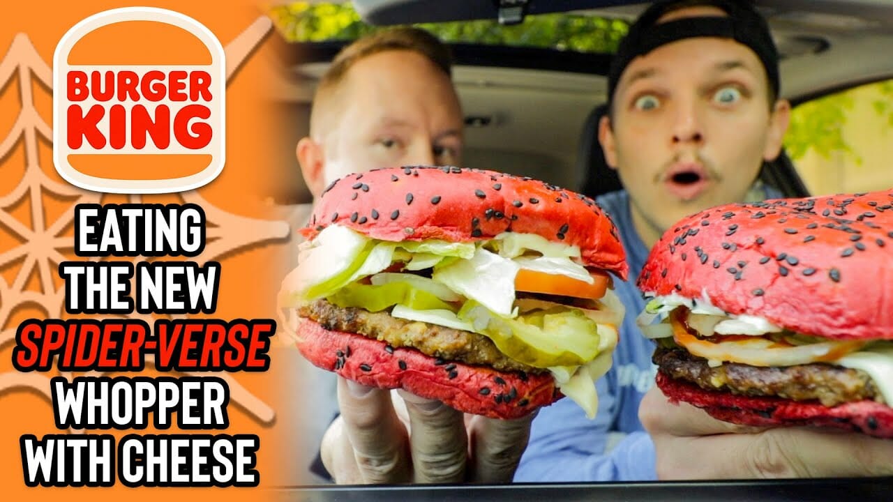 Eating the Iconic *RED BUN* at Burger King | *Spider-Verse Whopper Review* 🕷️🍔
