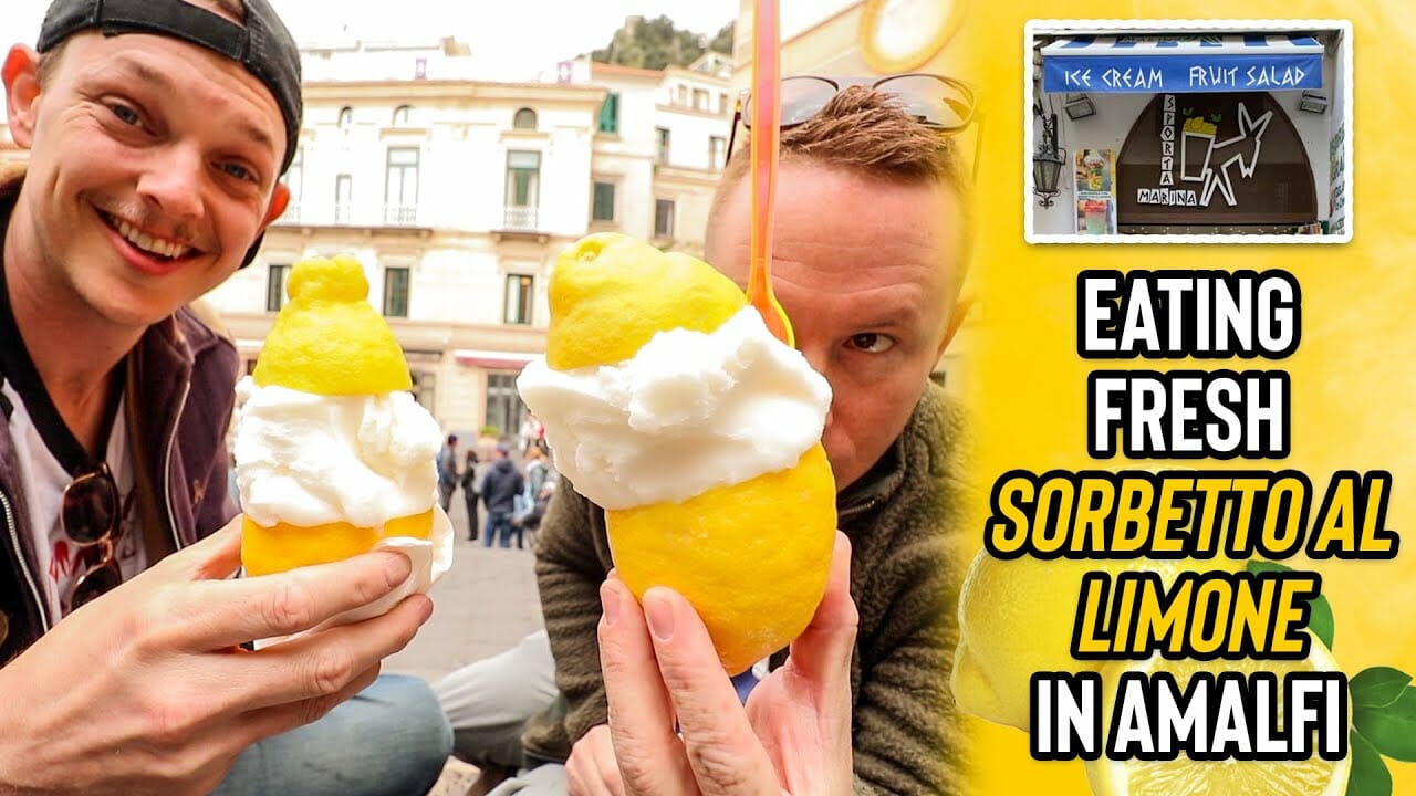 Eating The Freshest Sorbetto Al Limone On The Amalfi Coast in Italy 🍋🍦
