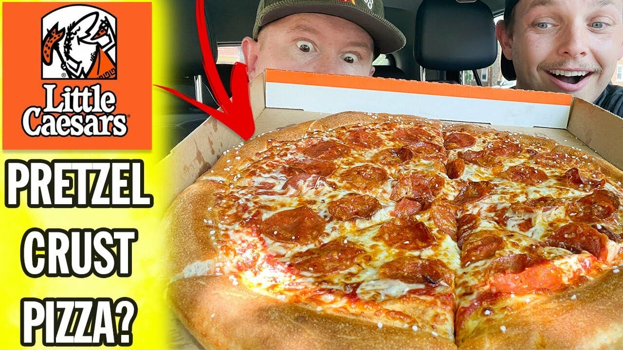 Little Caesars Pretzel Crust Pizza and Cheese Dipping Sauce!