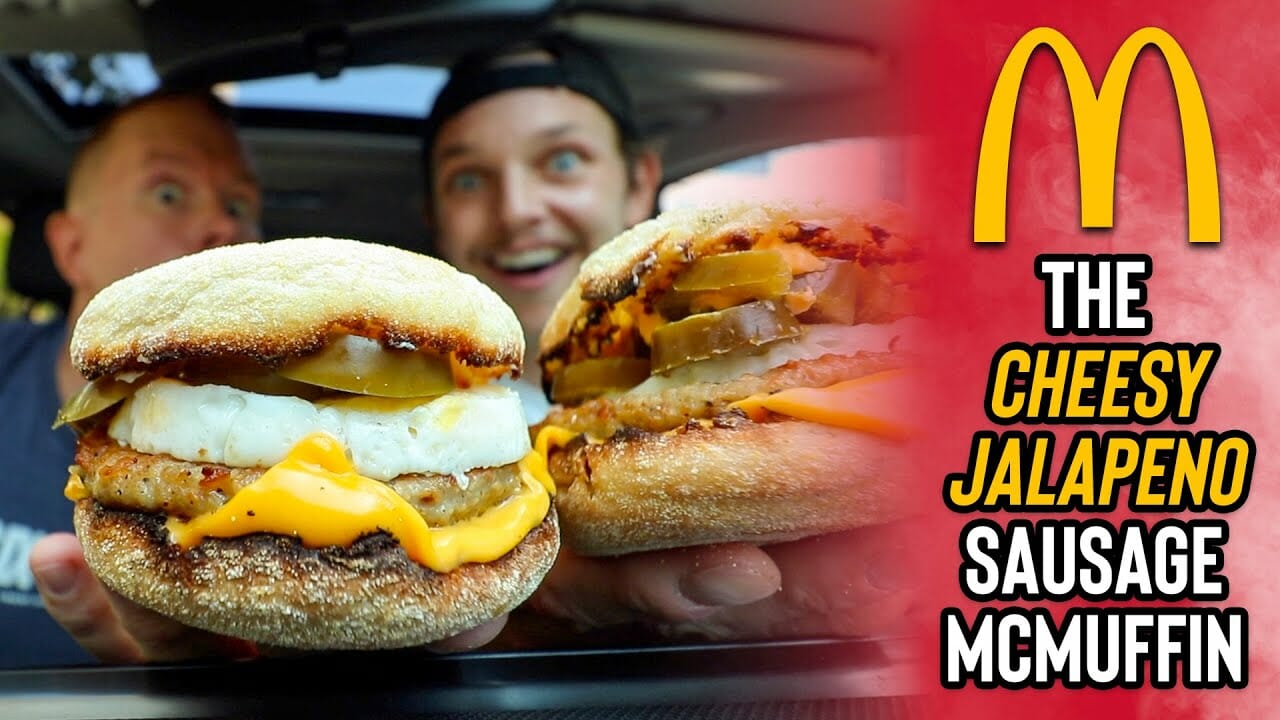 Eating McDonald's $5 Cheesy Jalapeño Sausage & Egg McMuffin